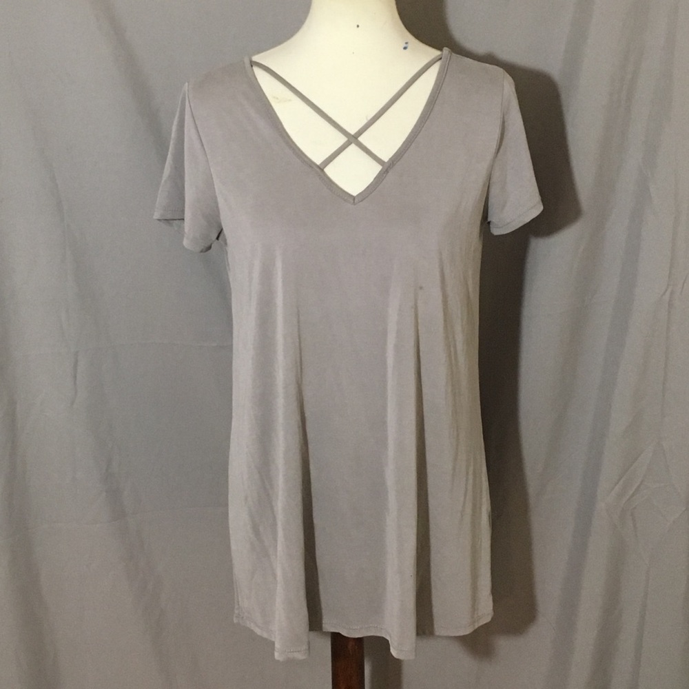 Earthbound gray long blouse